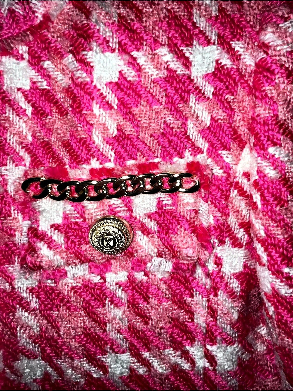 Generation Love Kristen Tweed Jacket Pink & White Small - Picture 5 of 13